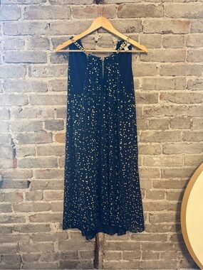 Michael Kors Navy Dress with Gold Flower Accents